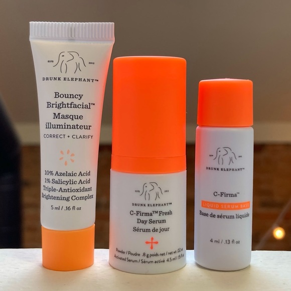 ✨DRUNK ELEPHANT✨Bundle of Minis - Bouncy Brightfacial & C-Firma Serum + Base - Picture 4 of 16